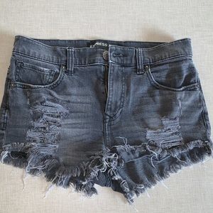 Express black jean shorts